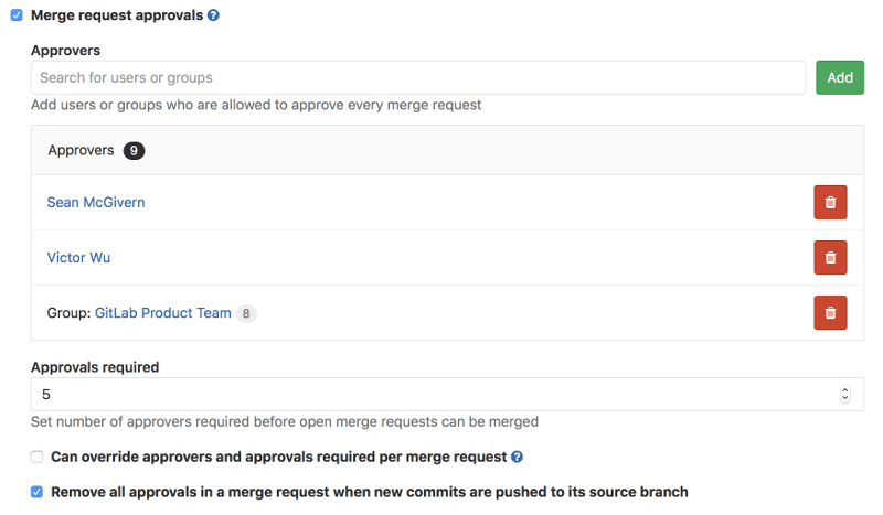 Approvals config project